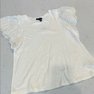 Jessica Simpson White Eyelet Sleeve Blouse